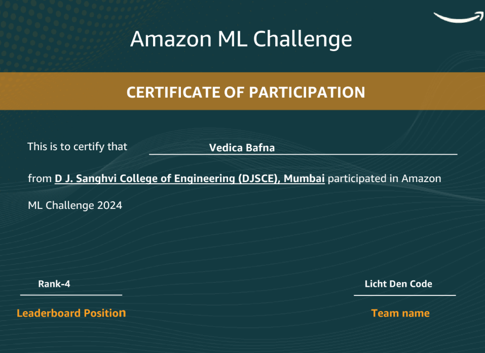 All India Rank 4 Amazon ML Challenge